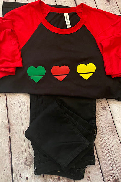 3 of Hearts | Unisex Baseball Heart T-Shirt
