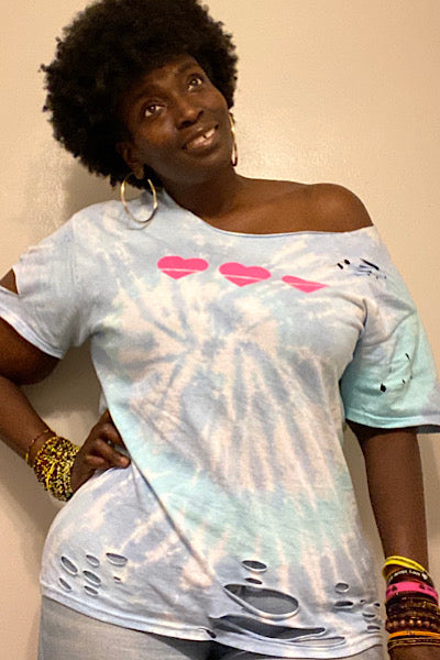 3 of Hearts | Unisex Tie Dye Heart T-Shirt