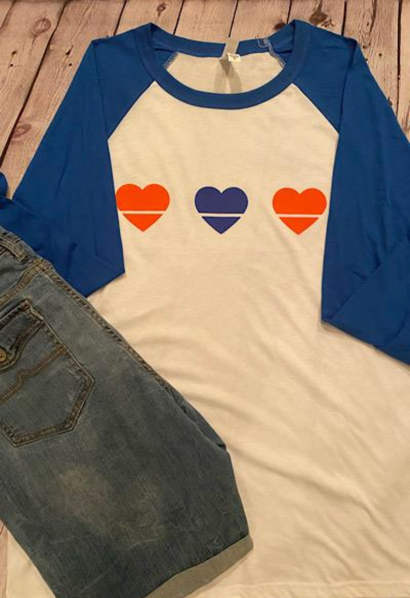 3 of Hearts | Unisex Baseball Heart T-Shirt