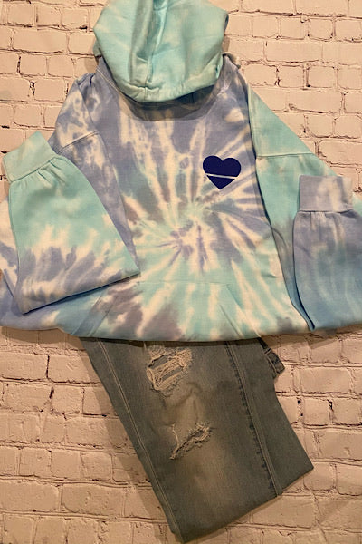 Over Your Heart | Tie Dye Heart Hoodie