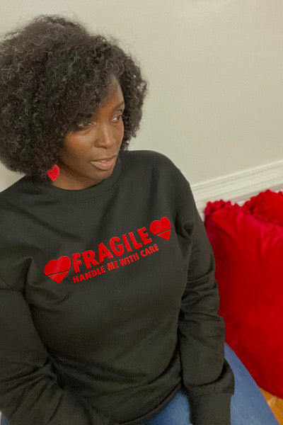 Fragile | Unisex Heart Sweatshirt